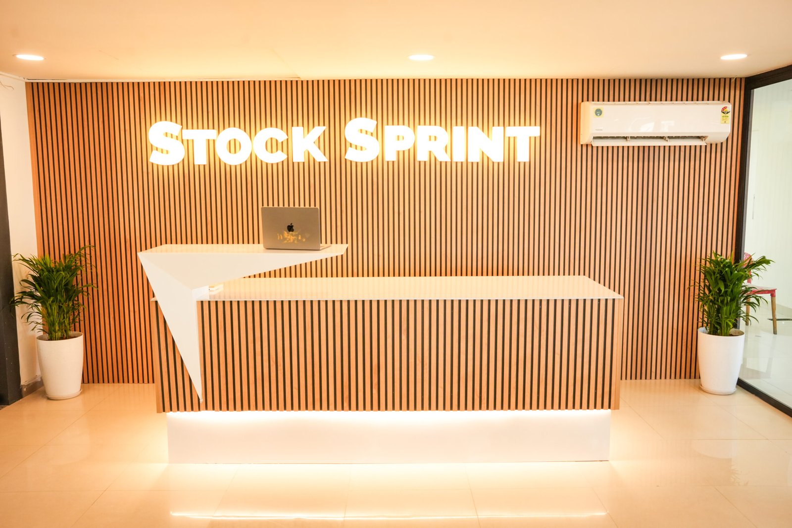 Professional trading office environment